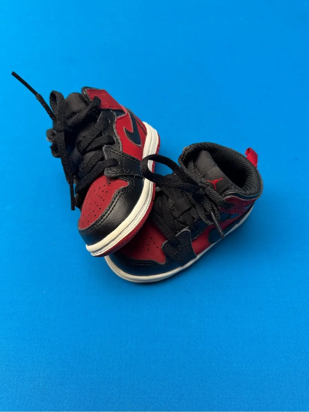 Kids Red and Black High-Top Jordans